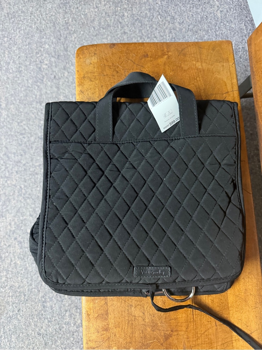 Vera Bradley Black Quilted Makeup Travel Case